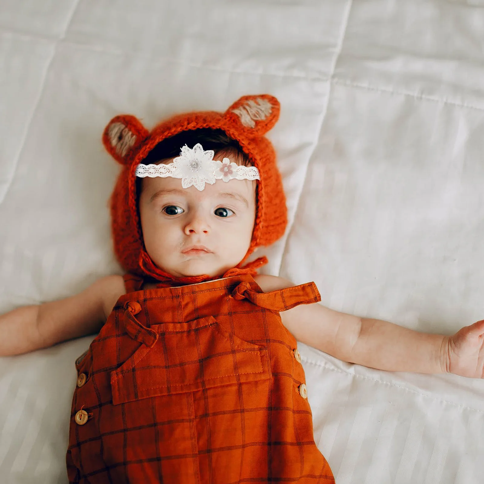 

2Pcs Baby Girl Flower Headbands Adjustable Comfortable Floral Bands Newborn Infant Party Shower Photography Accessory