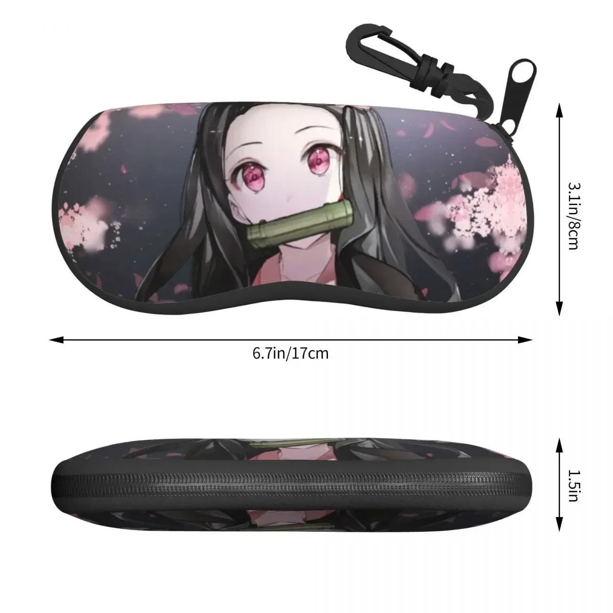 Nezuko Kimetsu No Yaiba Sunglasses Case Neoprene Zipper Demon Slayer Anime Manga Shell Eyeglass  Protective Box For Glasses