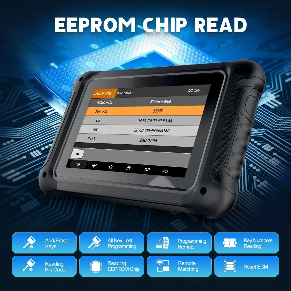 For  Auto Diagnostic Tool Mileage Adjustment Tool Key Programmer Immobilizer EEPROM Read Pin Code With 11 Reset ANCEL DP500