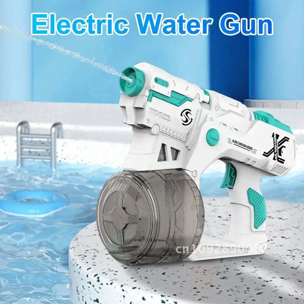 450ml Electric Water Gun Large Capacity Water Guns Beach Waterproof Electric Water Guns Toys Pool for Squirt Gun Swimming Squirt