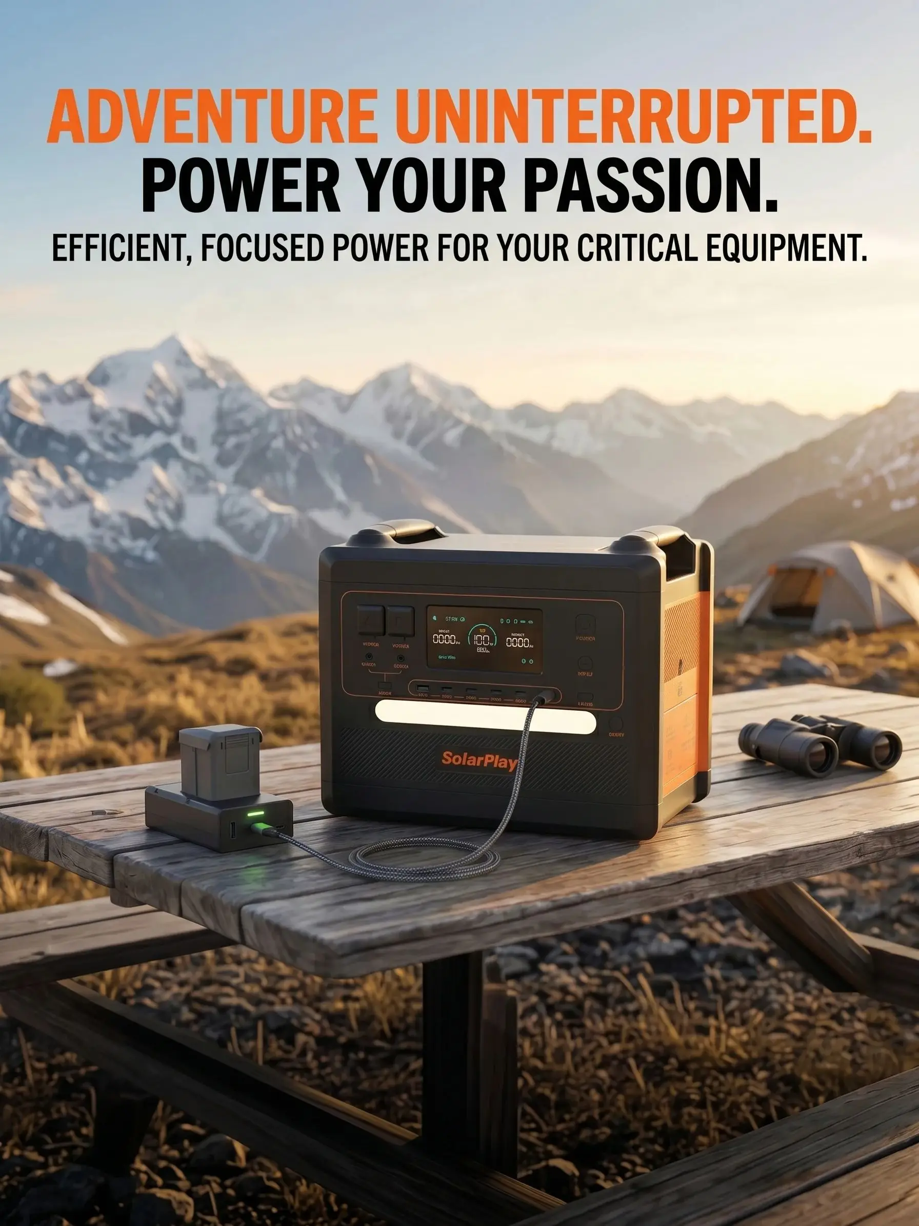 SolarPlay 400W Solarpanel Q2402M Tragbare Powerstation Kit 2500W 2304Wh Solargenerator LiFePO4 Batterie Notstromversorgung für Camping Mobile Stromversorgung Zuhause