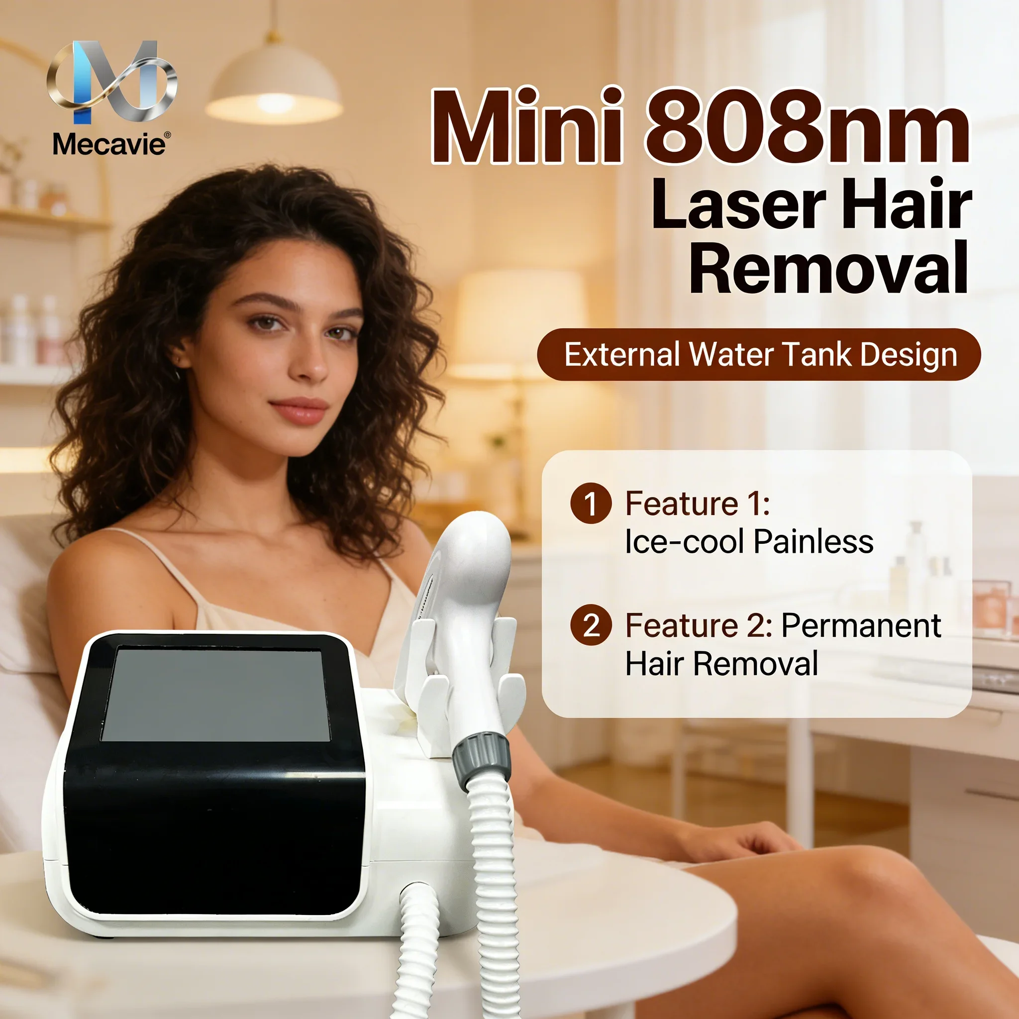 Latest Mini 5000W 808nm Diode Laser Hair Removal Device Ice Platinum Epilator Rejuvenation Painless Permanent Portable Home Use