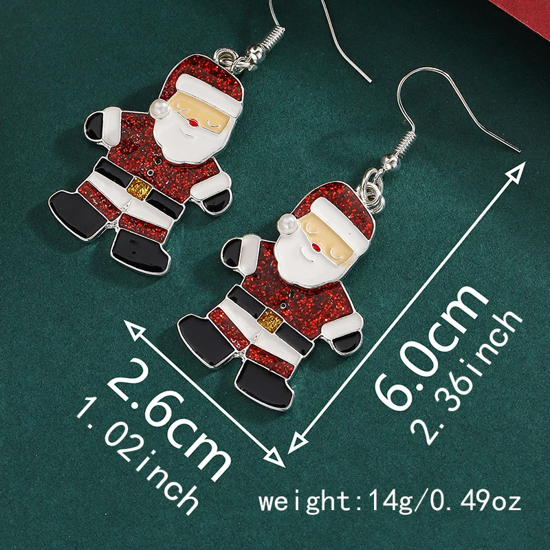 Weihnachten Tropfen Ohrringe Für Frauen Glänzenden Strass Santa Claus Weihnachten Baum Schneemann Elch Schneeflocke Lange Quaste Baumeln Ohrring Geschenke – Detail 6