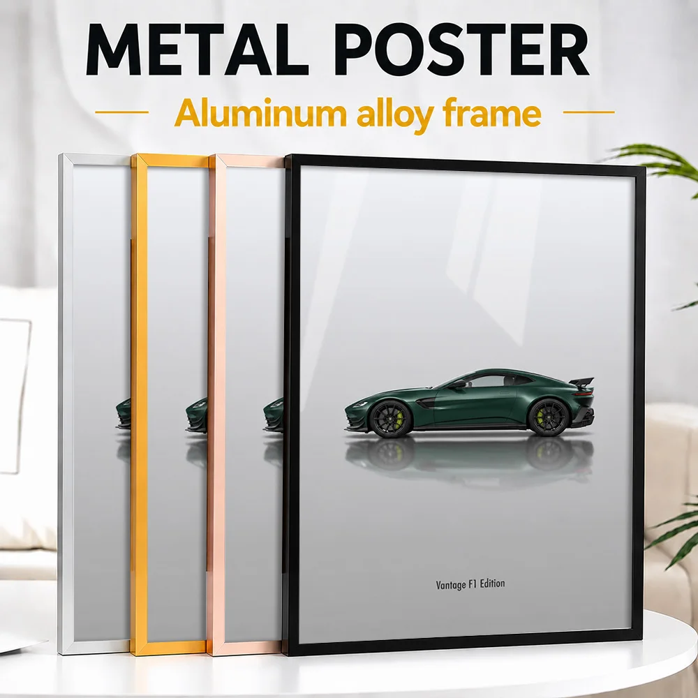 British Vantage F1 Edition Racing Green Sports Car Framed Metal Poster Personalized Garage Legacy Wall Art For Collector Den