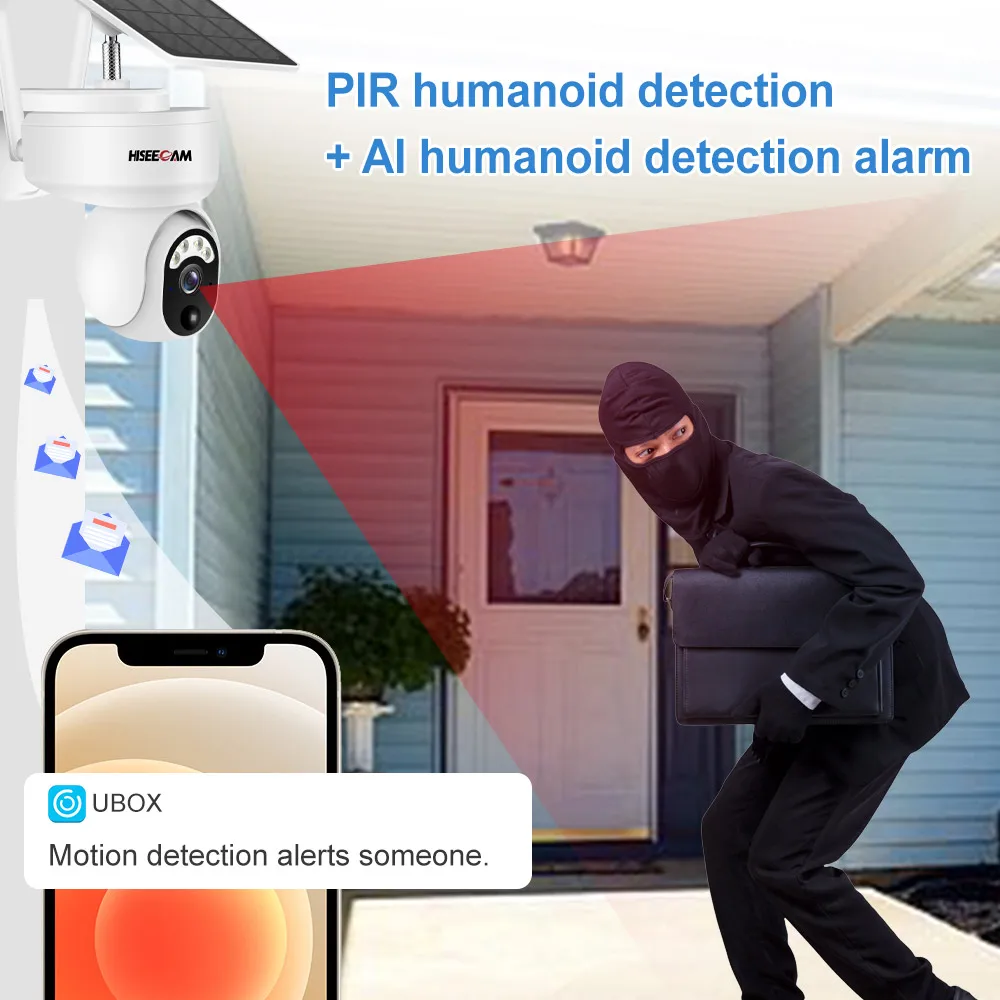Imagem -04 - Câmera Solar wi fi ao ar Livre sem Fio de Vigilância com Bateria Sim Cartão Cctv Áudio em Dois Sentidos Ptz Câmera Proteção Segurança 4mp 4g