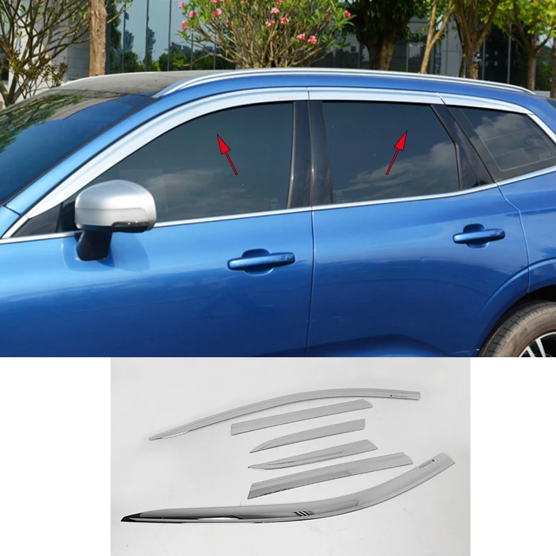 

Car accessories FIT For VOLVO XC60 2018-2025 chrome waterproof Door Window Visor Vent Shades Sun Rain Guard