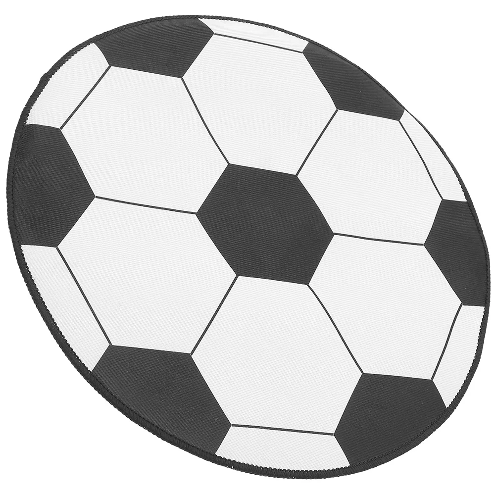 

Soccer Ball Themed Round Rug Washable Black White Circle Carpet for Living Room Bedroom Non Slip Base Soft Floor Mat for Study