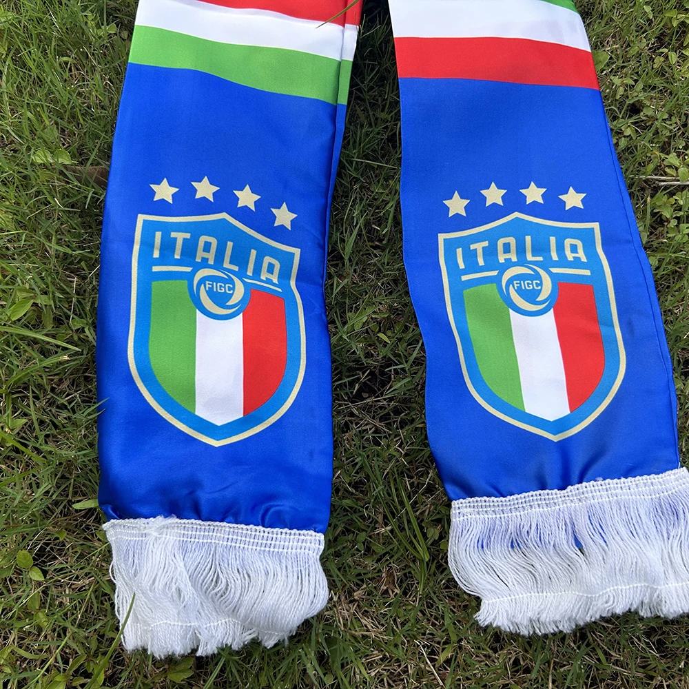 (SKY FLAG) Italien-Schal 13*140cm Doppelt bedruckter Italien-Flaggen-Schal, Fußball, Italien, italienische Nationalflagge, Sport-Dekoration – Detail 5