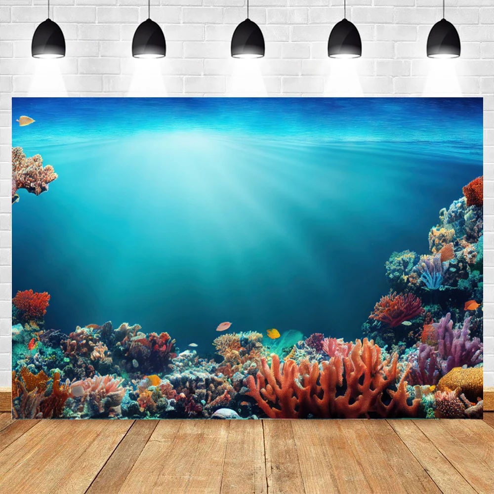 خلفية قاع البحر العالمي تحت الماء للتصوير الفوتوغرافي المحيط تحت سطح البحر سمك القرش المرجاني حوض السمك ديكور عيد الميلاد دعائم خلفية الصورة