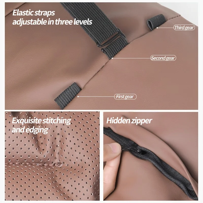 Napa-Leder Auto-Kopfstütze Nackenstütze Sitz-Lendenkissen, Auto-Nackenkissen, Lendenkissen, Geeignet für Verschiedene Autos – Detail 8