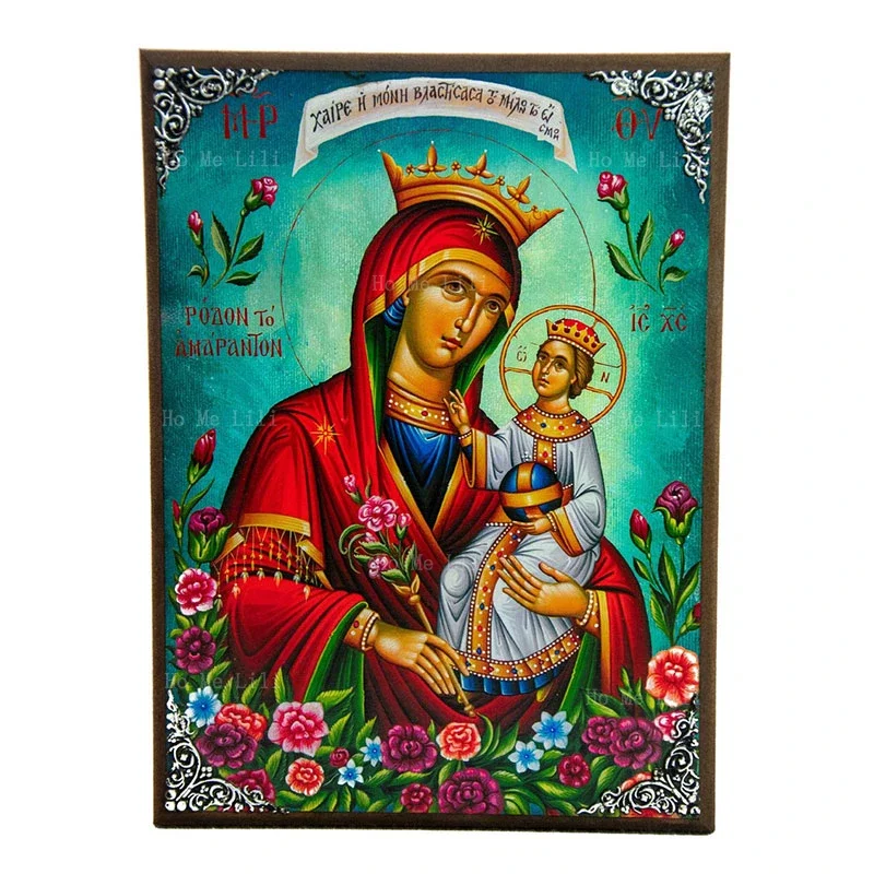 Panagia Genesis Of Jesus Christ The Holy Family Virgin Mary Icon Greek Byzantine Orthodox Christian Canvas Wall Art Decor