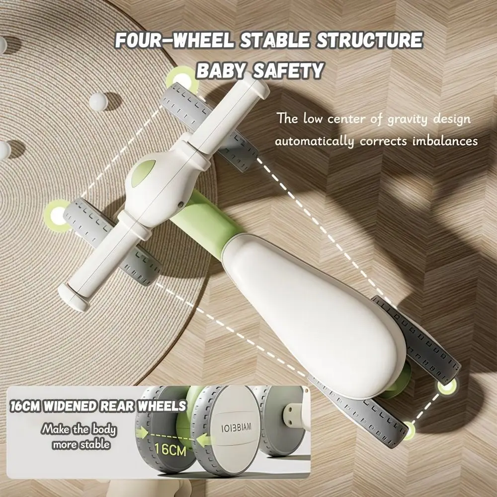 

4 Wheels Balance Bike with Music Light Sturdy Children's Scooter Silent Style Lightweight Kid's Bicycles For 1-5 Years Old