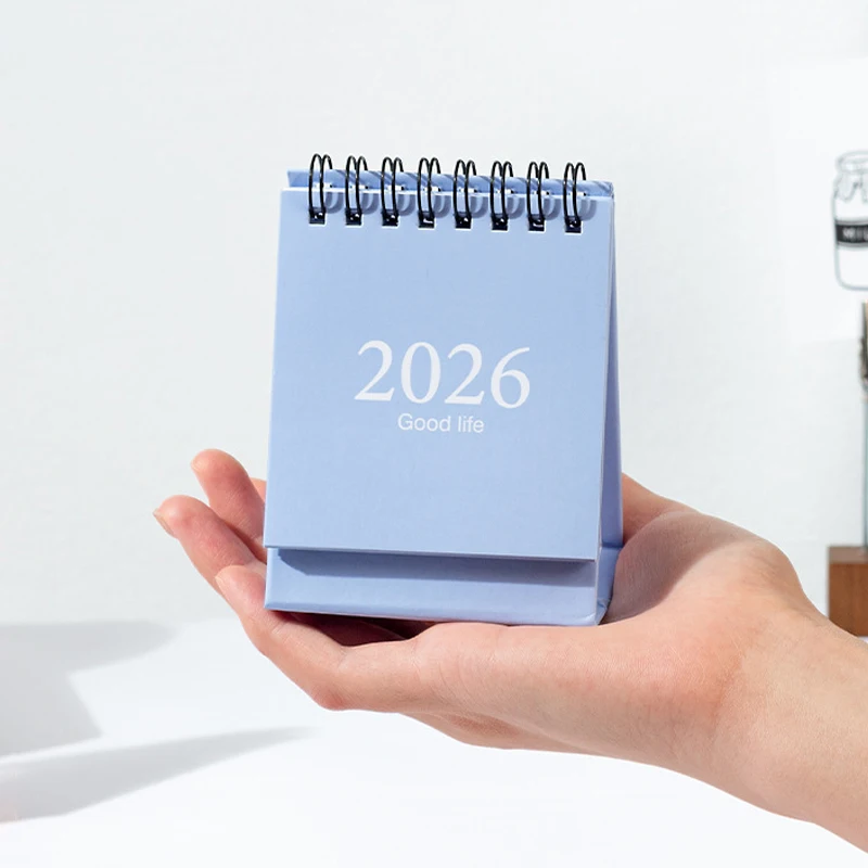 2026 Desk Calendar Kawaii New Year Calendar with Stickers Annual Daily To Do List Coil Calendar Book Time Manegement Stationery