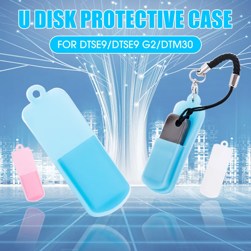 Custodia protettiva per unità flash USB portatile da 3 pezzi Custodia protettiva per disco U in silicone per protezione per unità flash con corda