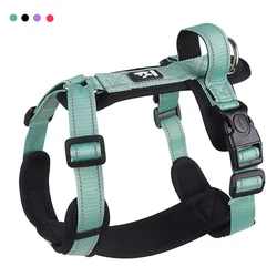 Ajustável Pet Arnês para Cachorro com Alça, Colete Refletivo, Fácil Controle, Cintas Peito Filhote, Cães Pequenos e Médios, Novo