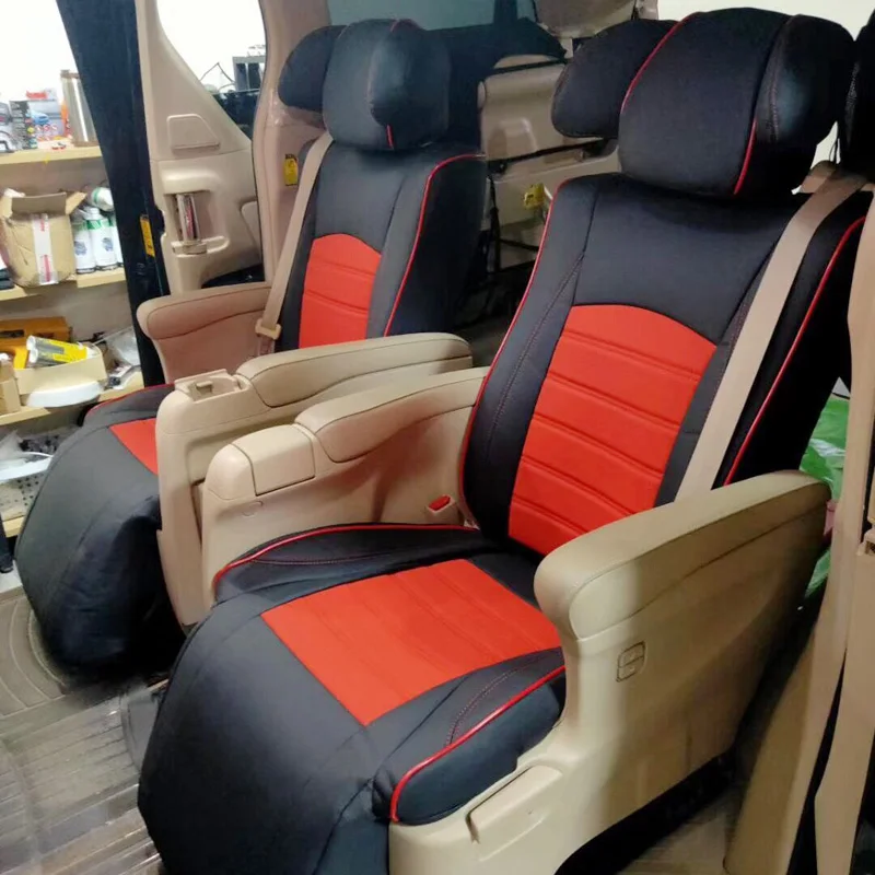 Custom Automobiles Seat Covers for TOYOTA ALPHARD Accessories Seat Cover 2011-2021 Cowhide & PVC Leather Car Protector 25PCS/Set