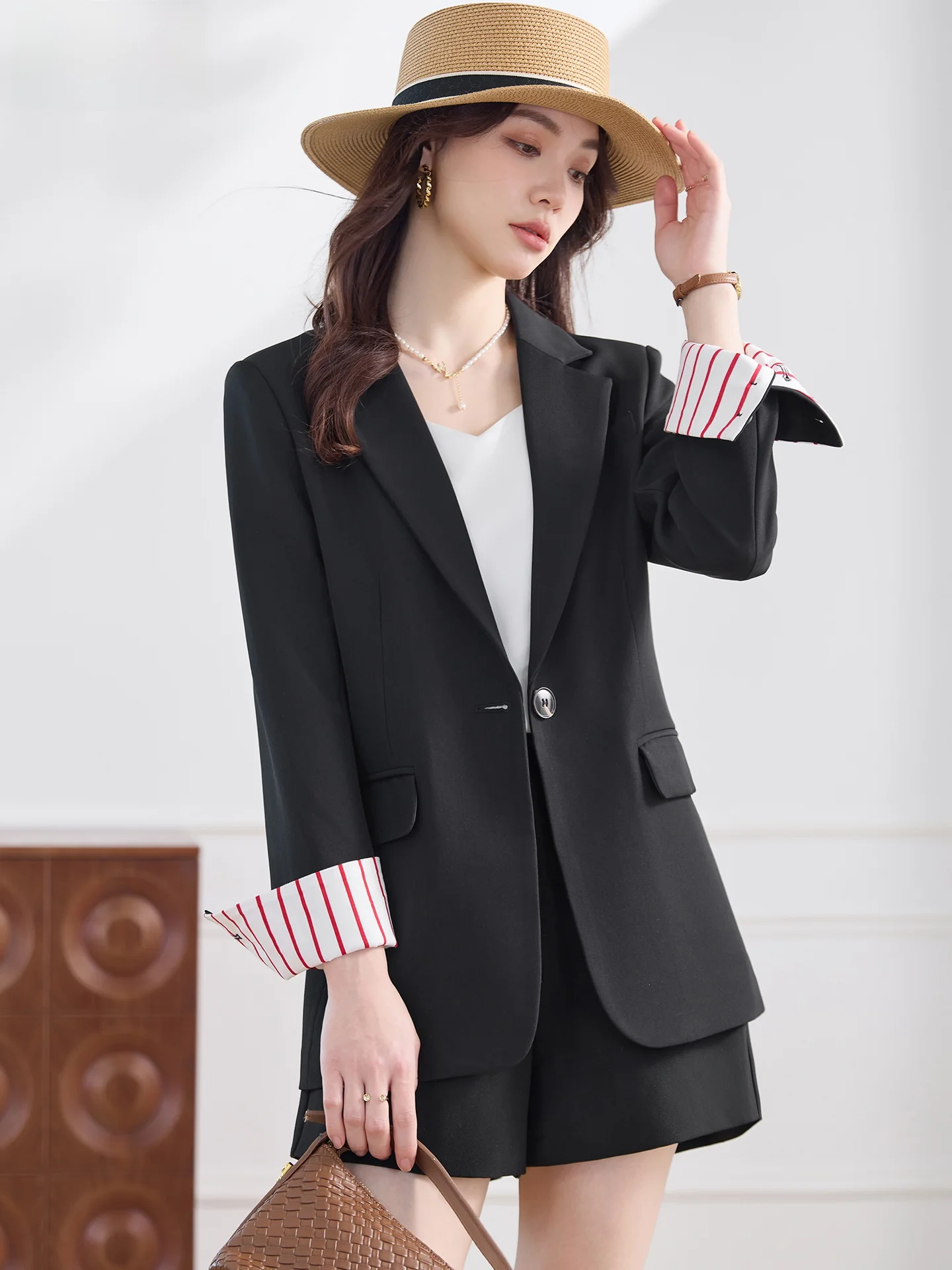 

Bla Casual Women's Suit Jaet 2026 New Spring Autumn High Design Sense Korean Faion Leisure Western Sle Top