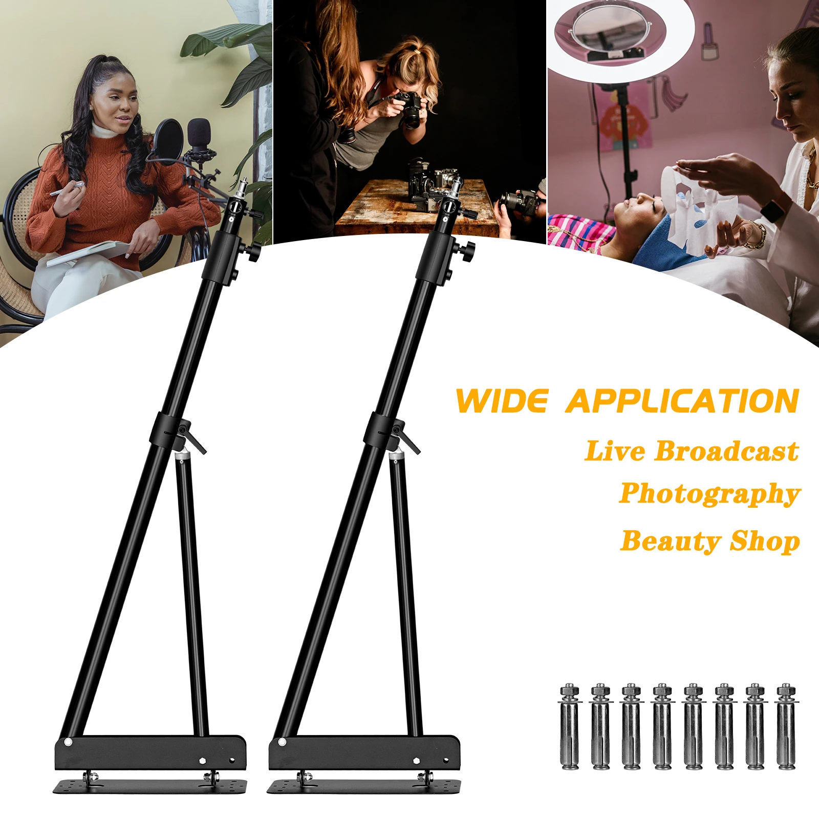 170cm/ 135cm Heavy Wall Mount Boom Arm for Photography Studio Video Strobe Lights Max Length Horizontal and Vertical Rotatable