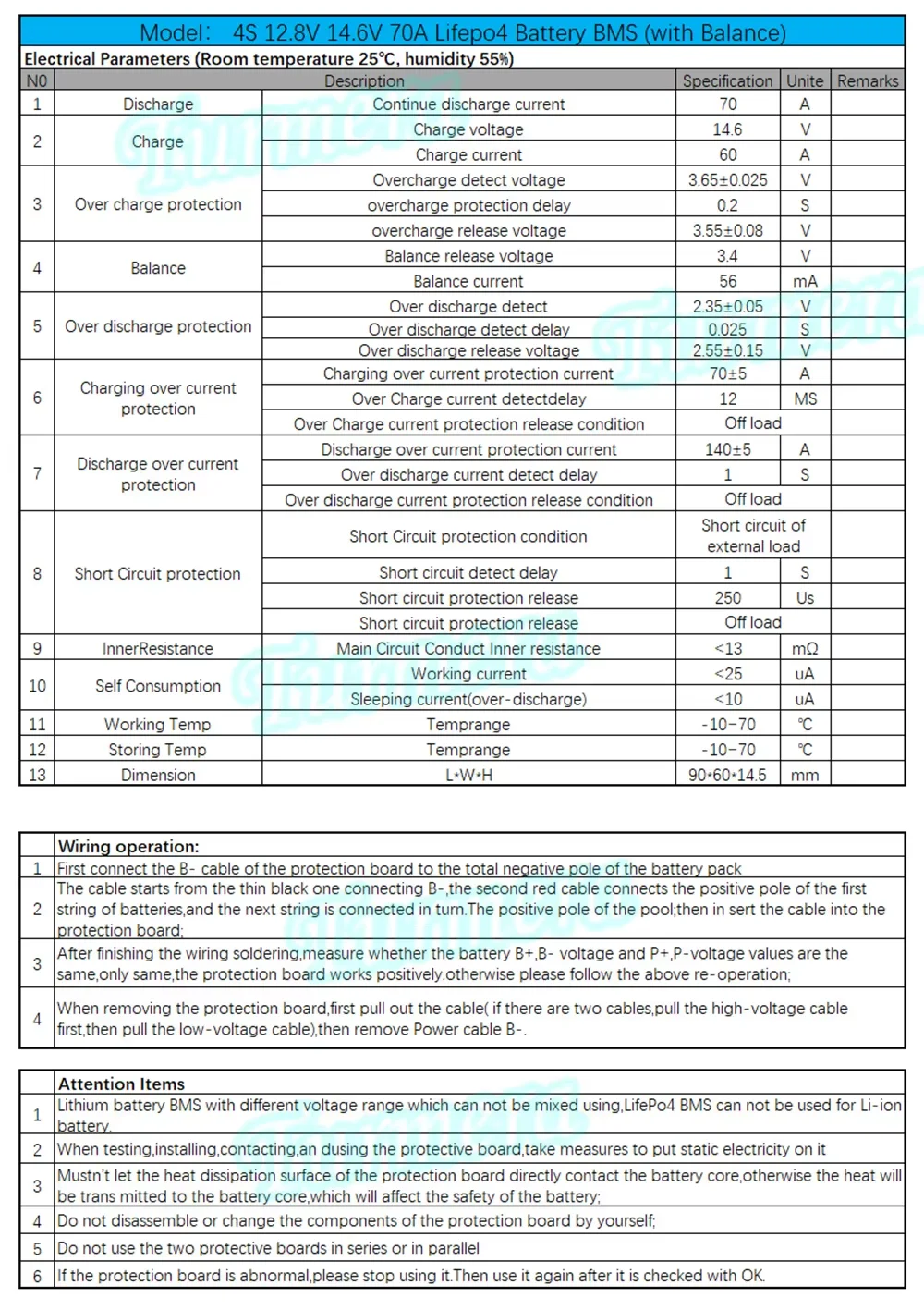 Turmera 3S 10.8V 12.6V 4S 12.8V 16.8V 35A 70A Lifepo4 بطارية ليثيوم أيون BMS مع توازن لتقوم بها بنفسك حزمة البطارية استخدام النظام الشمسي