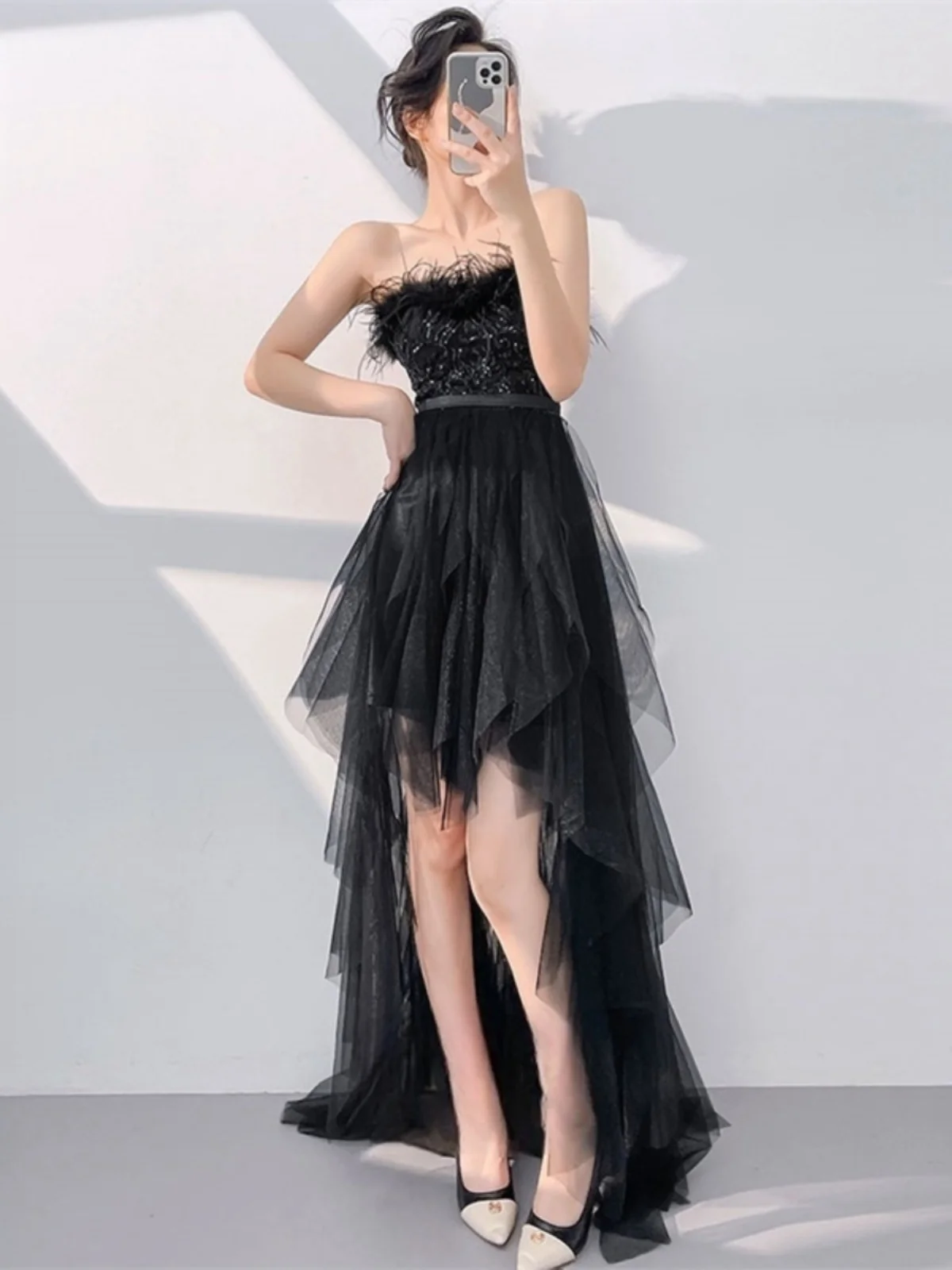 

Сексуальное вечернее платье на бретельках, юбка-торт спереди ort Ba, длинное элегантное сексуальное легкое свадебное платье Dr