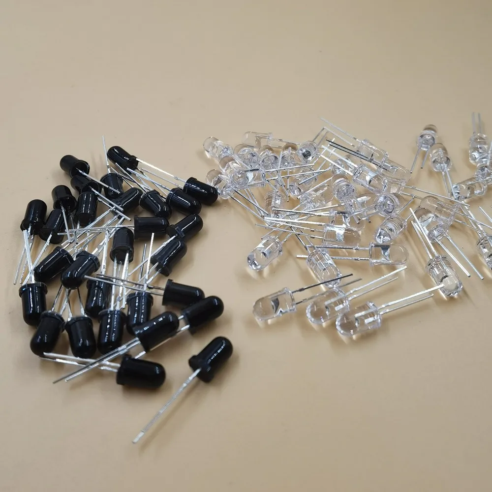 3 مللي متر 5 مللي متر IR LED صمام ثنائي باعث 850nm 940nm باعث استقبال الأشعة تحت الحمراء الارسال الترانزستور الضوئي الضوئي غير مرئية لتقوم بها بنفسك PCB