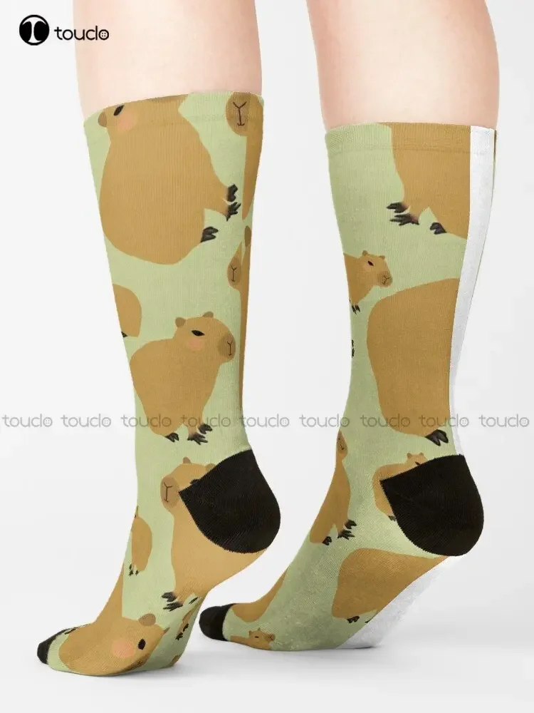 Capybara Socks Men'S Socks Personalized Custom Unisex Adult Teen Youth Socks Street Skateboard Socks Custom Gift Funny Art