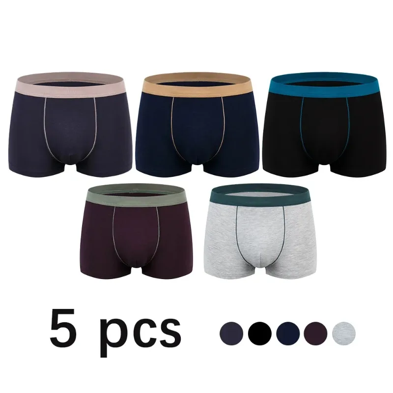 

5 шт., хлопковые шорты-боксеры, мужское нижнее белье, мягкие дышащие мужские трусы для мужчин, шорты-боксеры Homme, сексуальные тонкие трусики XL-9XL