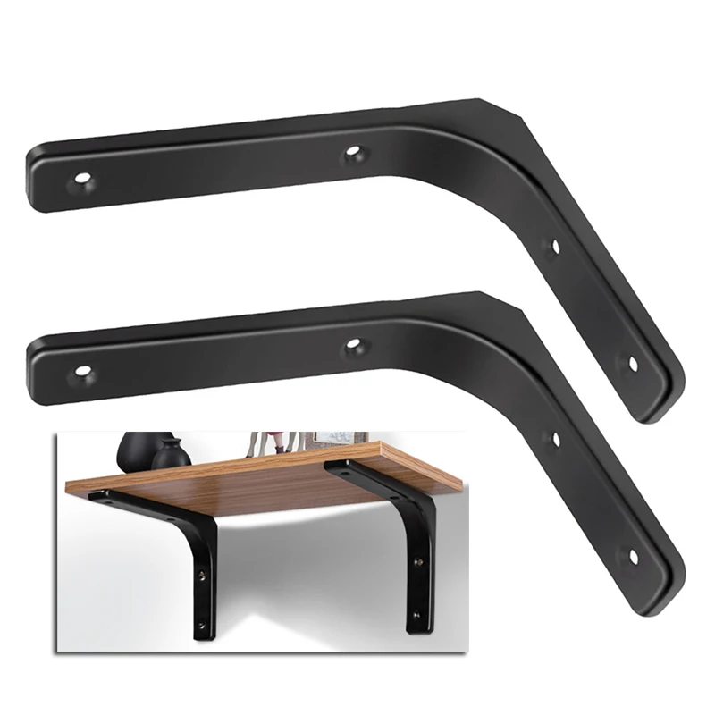 

2 Sets Wall Shelf Triangle Brackets for Shelves Floating Storage Heavy Duty Fold Cold Rolled Steel for Floating Hardware