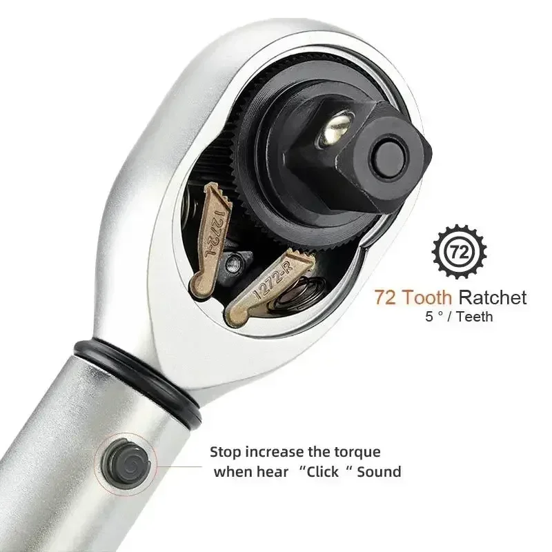 Torque Ratchet Wrench Digital Tap 1/4 Key 3/8 Switch Spanner 1/2 Mechanical Automotive Bicycle Universal Tools 10-60N.m