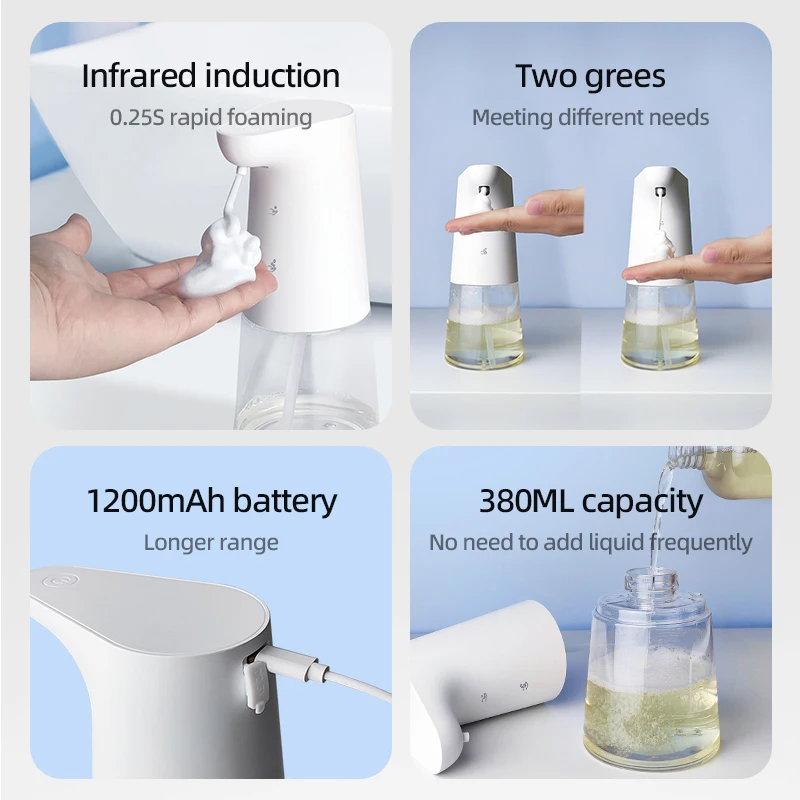 Soap Dispenser Automatic Touchless 380ml Sensor Hand Washing Machine with Provide Oem Odm
