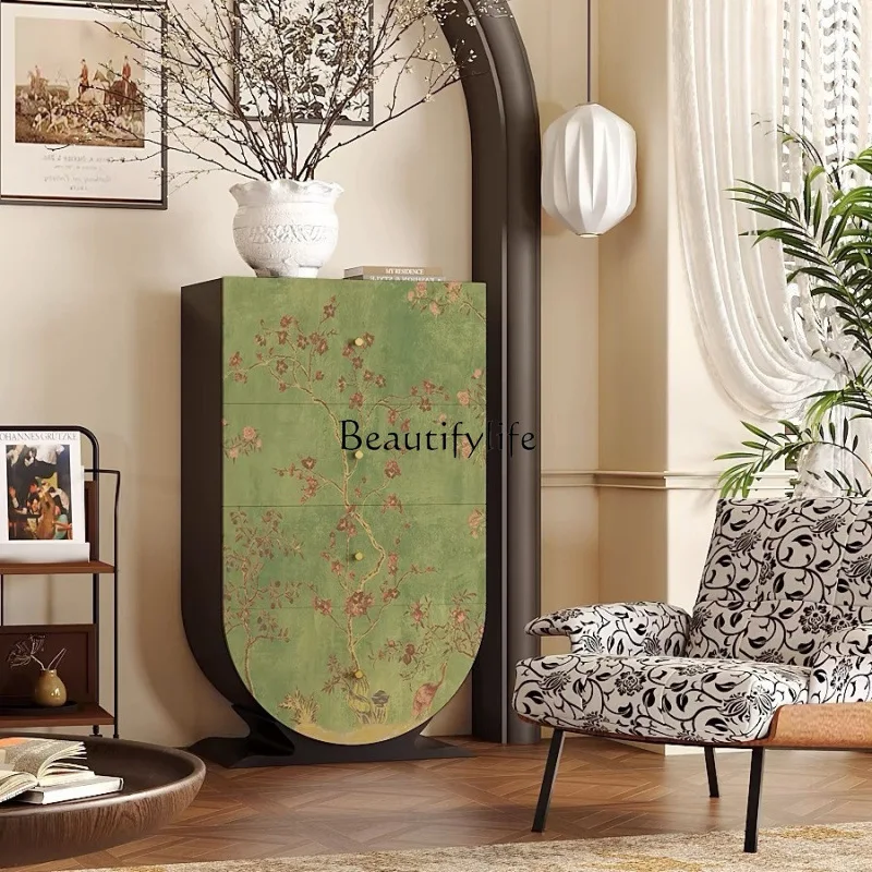 

Modern light luxury high-end storage cabinet Solid wood storage cabinet