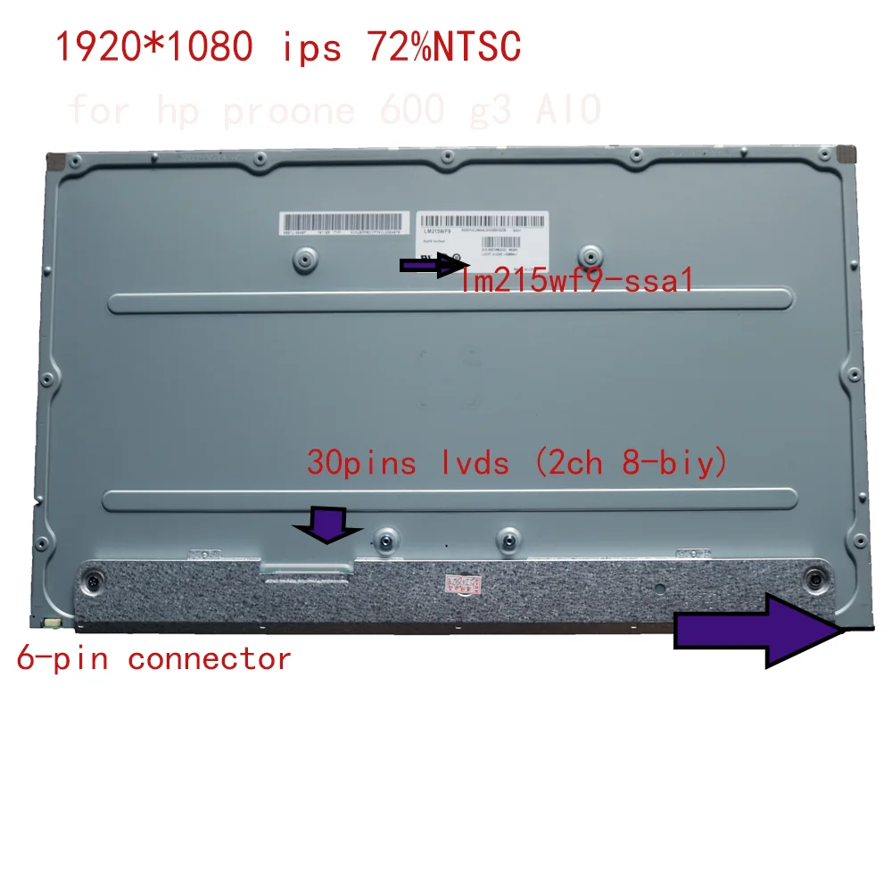 21.5 Genuine Desktop LCD Screen for Hp Elite One 600 G3 AIO MV215FHM-N40 LM215WF9-SSA1 LED Display Matrix 1920*1080 IPS