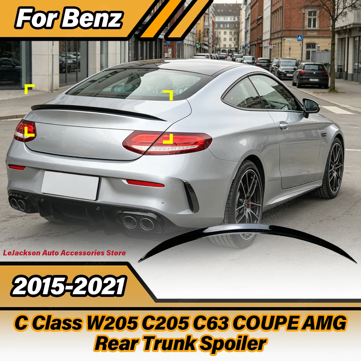 

For Mercedes-Benz C Class W205 C205 C63 Coupe AMG 2015 2016 2017 2018 2019 2020 2021 Automobile Rear Trunk Spoiler Body Kit