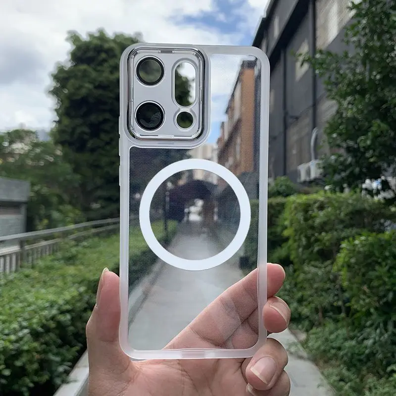 Para OPPO Reno 14 13 Pro 14F 13F Funda elegante encantadora transparente magnética TPU Funda a prueba de caídas para OPPO Reno14 13 Pro Funda