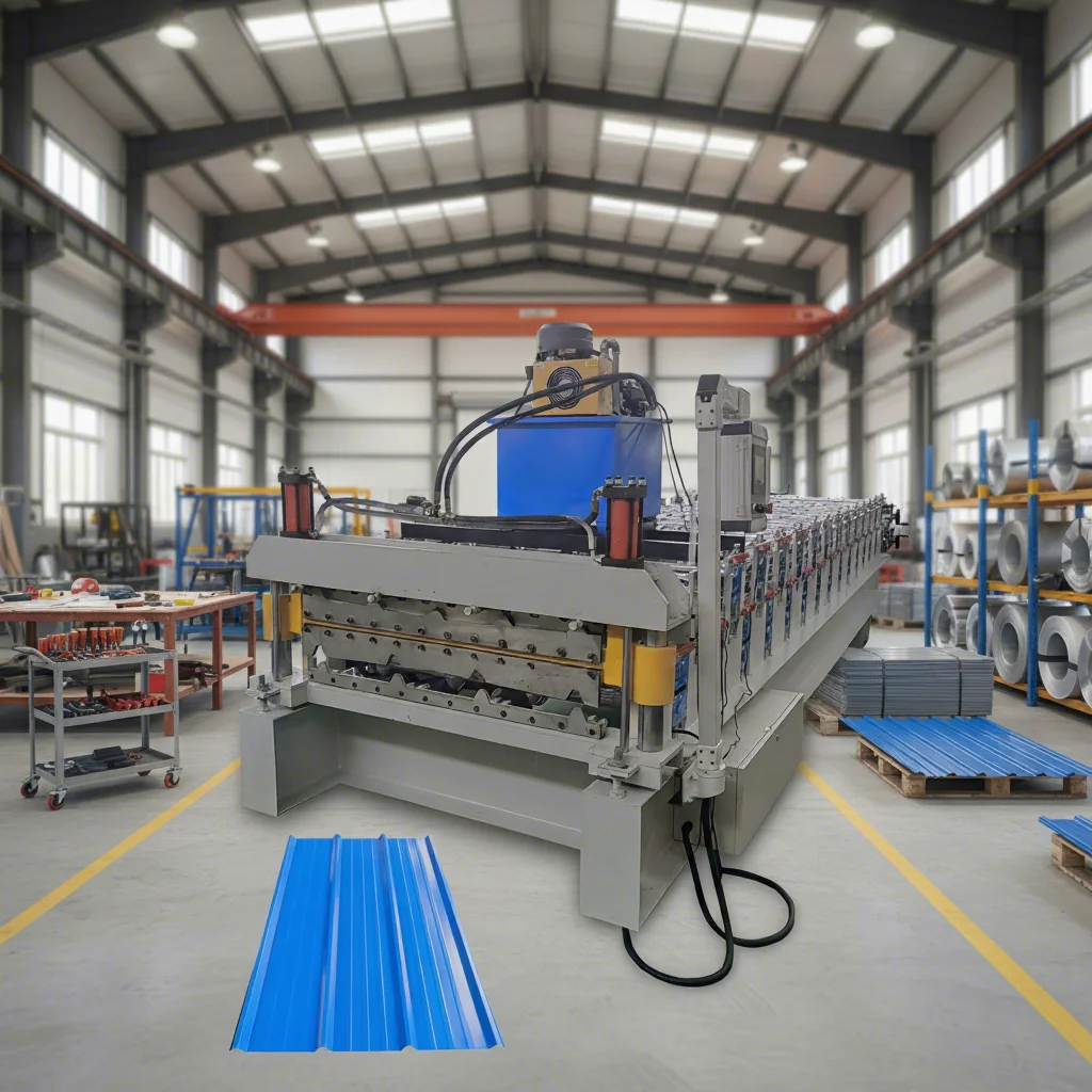 Color Steel TR4 TR5 Roofing Sheet Making Machine Double Layer Trapezoidal Roof Roll Forming Machine