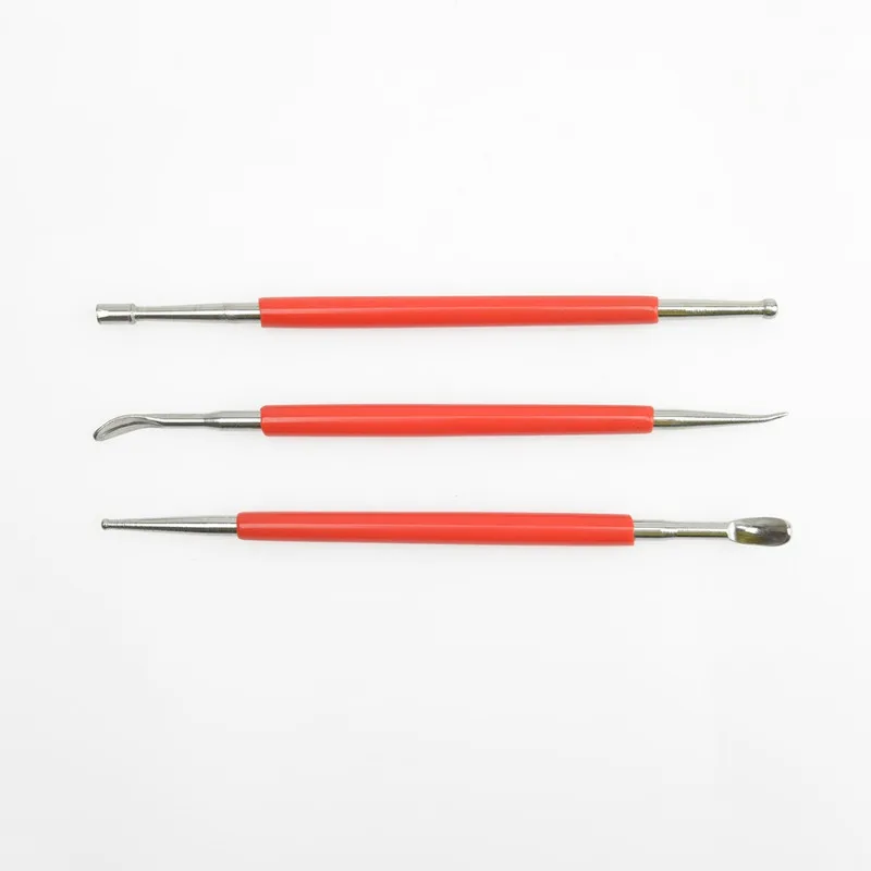 3Pcs/Set Indentation Pen Stainless Steel Pottery Tools Clay Sculpture Indentation Clay Handmade Supplies Engraving Tools