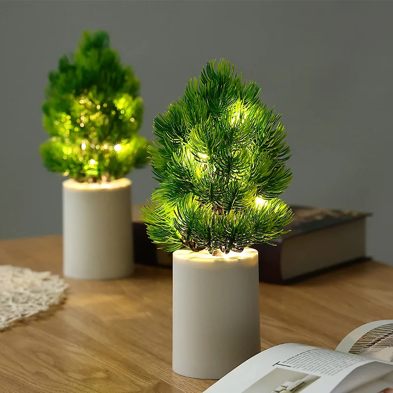 Christmas Tree Night Light Creative Simulation Bouquet Lamp Bedroom Bedside Ambient Light Home Self-defense reflective flashligh