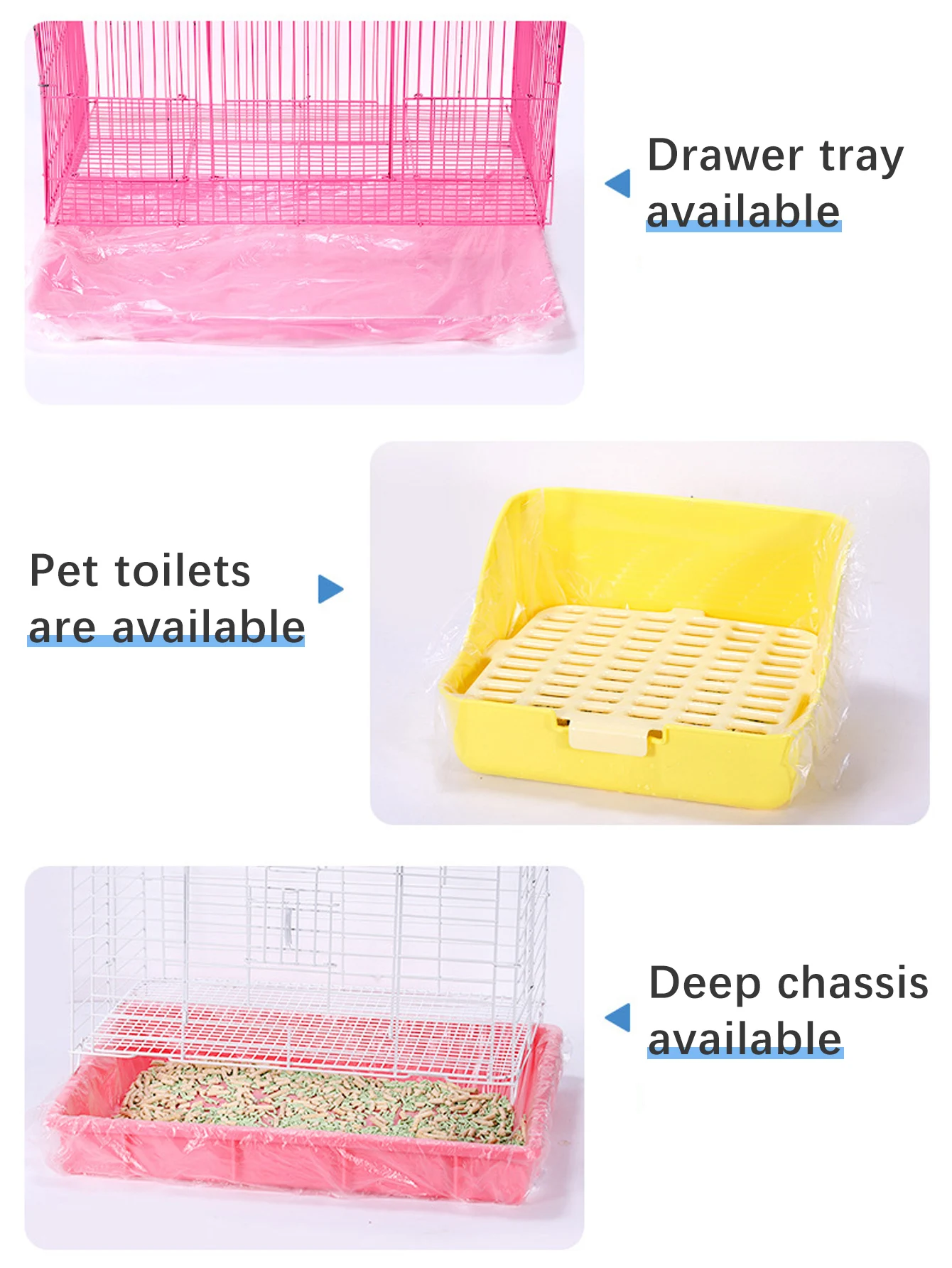 10pcs/set Pet Tray Disposable PE Films Rabbit Litter Mat Cage Tray Cover Cage Chassis Film Cover Toilet Large Changing Pad