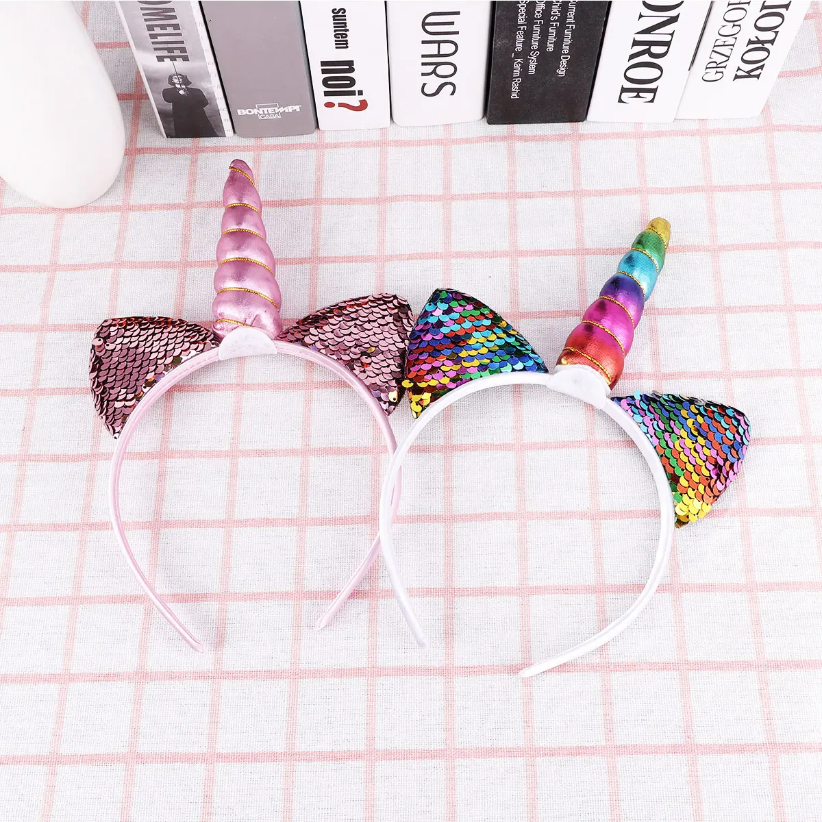 

2pcs Unicorn Hairbands Glitter Kids Party Headbands Comfortable Fit For Birthday Carnival Costume Events Sparkle Ears Design