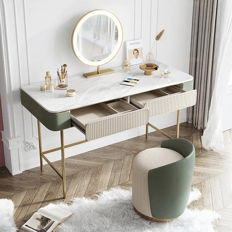 Modern Simple Dresser Stool Combination With Drawers Bedroom Furniture Light Luxury Dressing Table