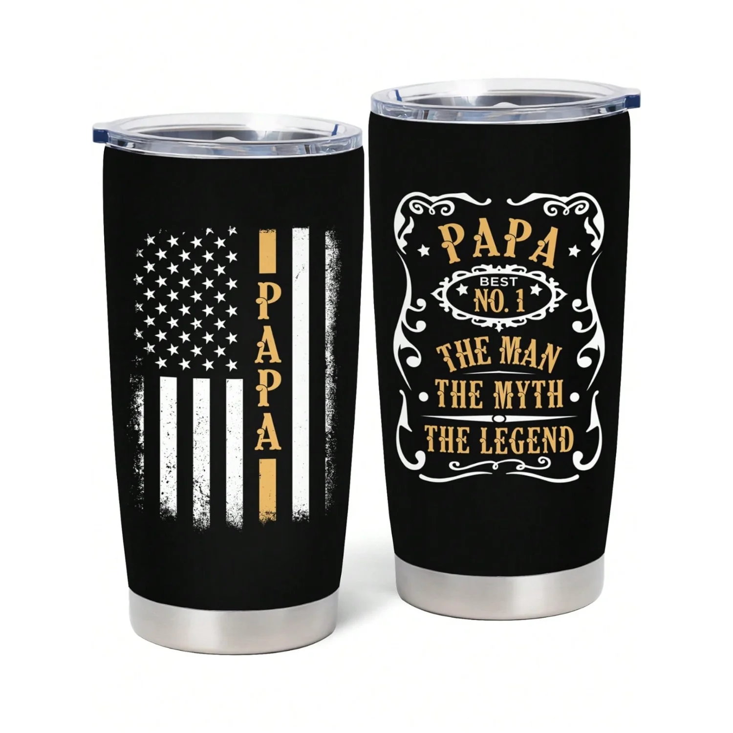 

Papa Gift 20 oz Insulated Tumbler, Stainless Steel Travel Cup for Grandpa, Father’s Day Birthday Gift from Grandkids