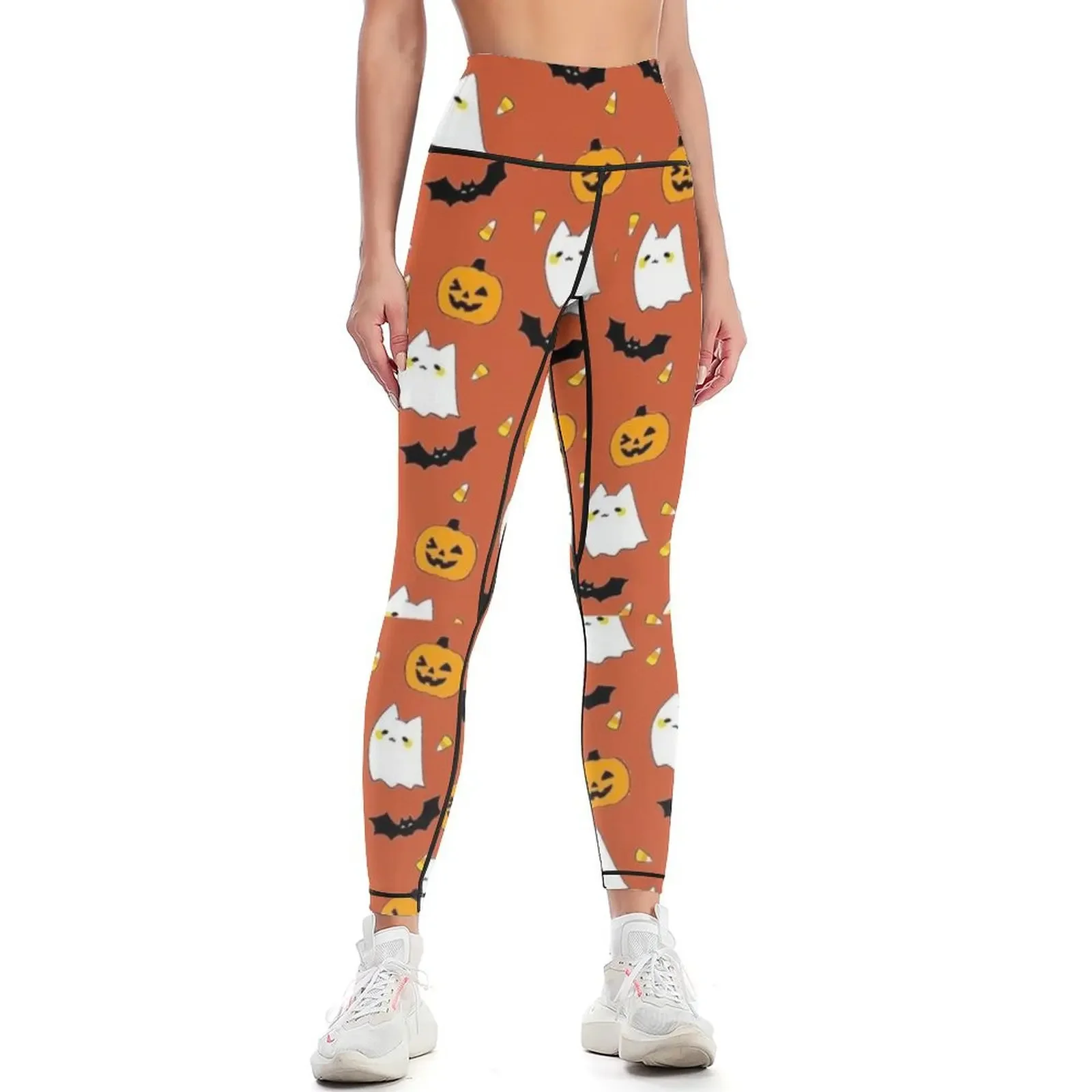 

Halloween Creepy Ghosts RIP Pattern Leggings sportswear for gym gym clothing exercise clothing for sport pants Womens Leggings