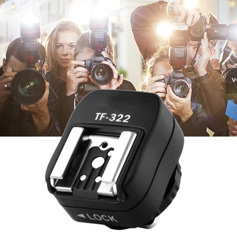 Flashing Hot Shoe TF322 Flashing Hot Shoe Sync Adapter with PC Sync Port Dedicated for DSLR Shoe Mount Camera Accessories