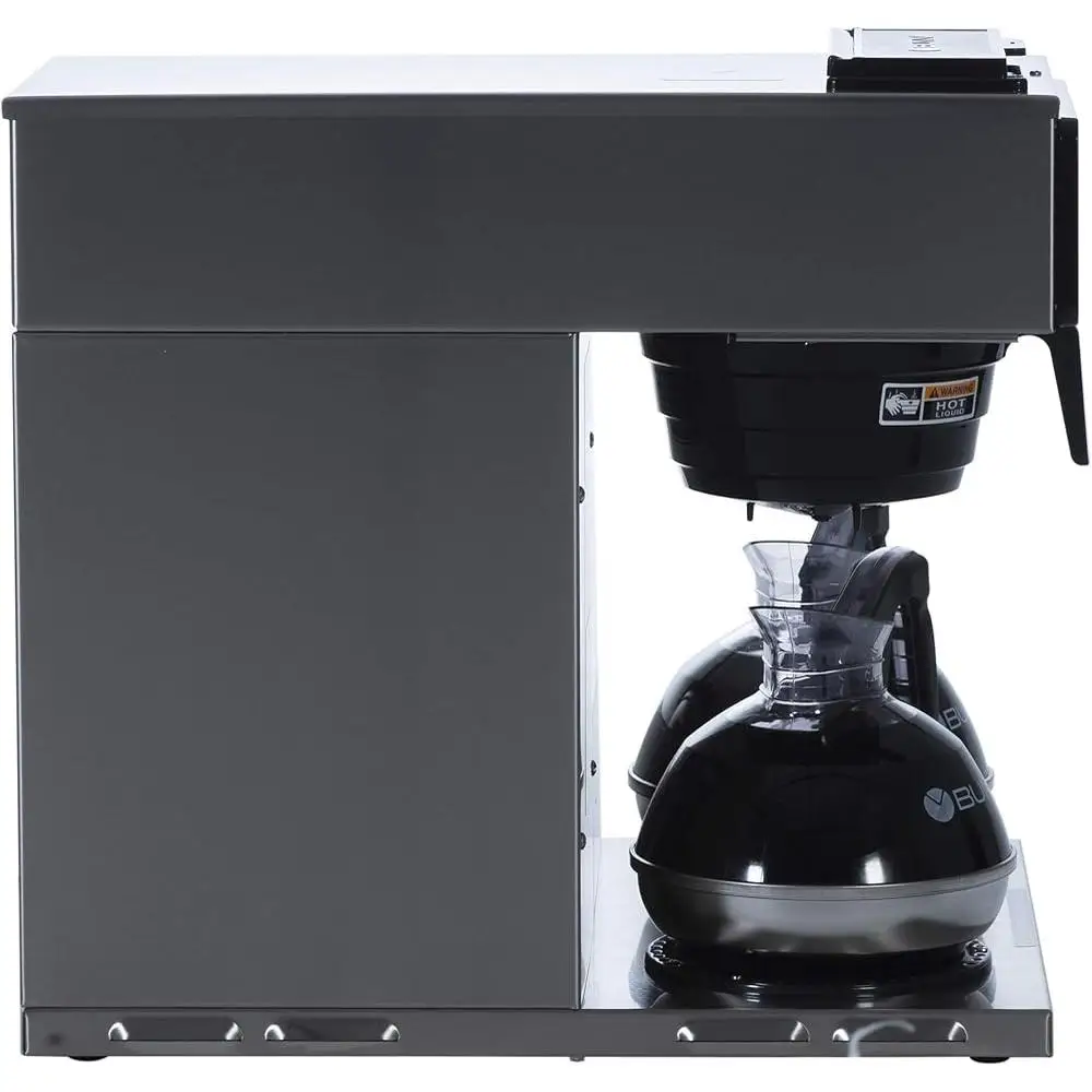 ماكينة صنع القهوة التجارية منخفضة المستوى سعة 12 كوب مع 3 أدوات تدفئة سفلية وقمع سبلاش جارد معدات تخمير القهوة المحمولة رقم