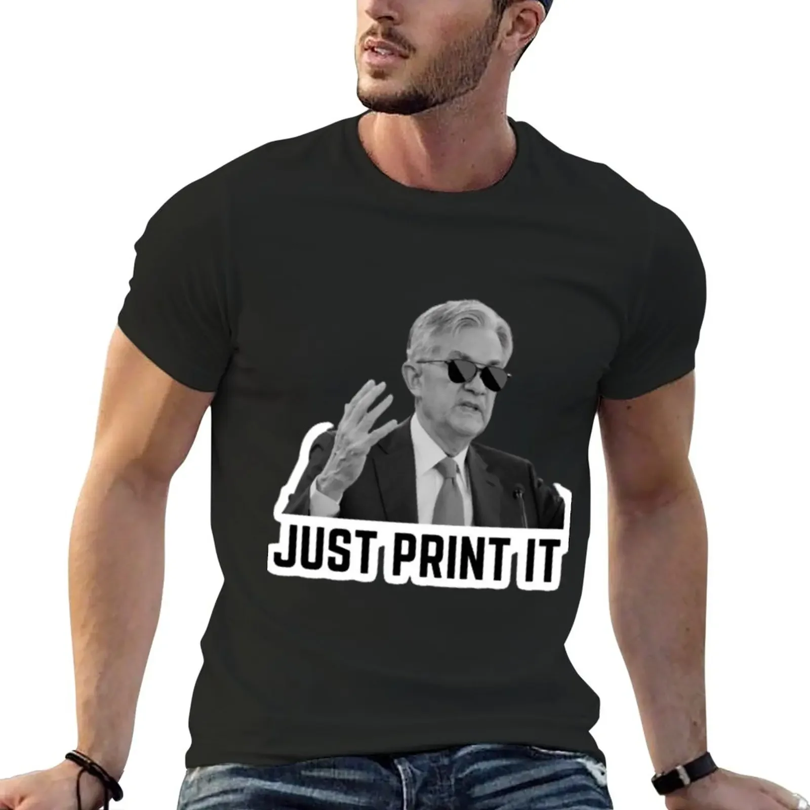 New Jerome Powell Money Printer brrrrr F T-Shirt customs design your own cute tops mens t shirts