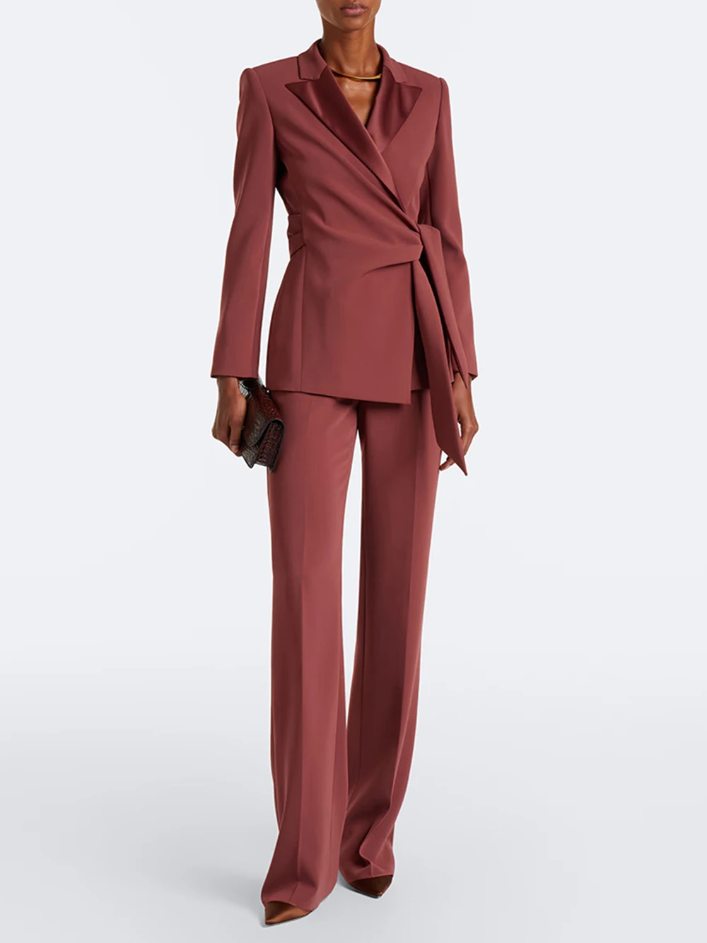 Modphy Women's Suits Blazer Fashion Peak Lapel Skinny Office Lady Outfits Formal Female 2 Piece Jacket Pants Full Sets