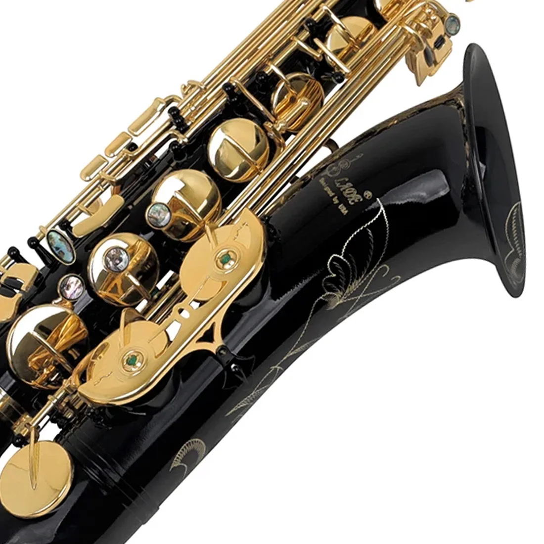Hot Selling Black Gold Saxophone Bb Tenor Saxophone Brass Musical Instrument Professional with Case Brush Trimmer Accessories