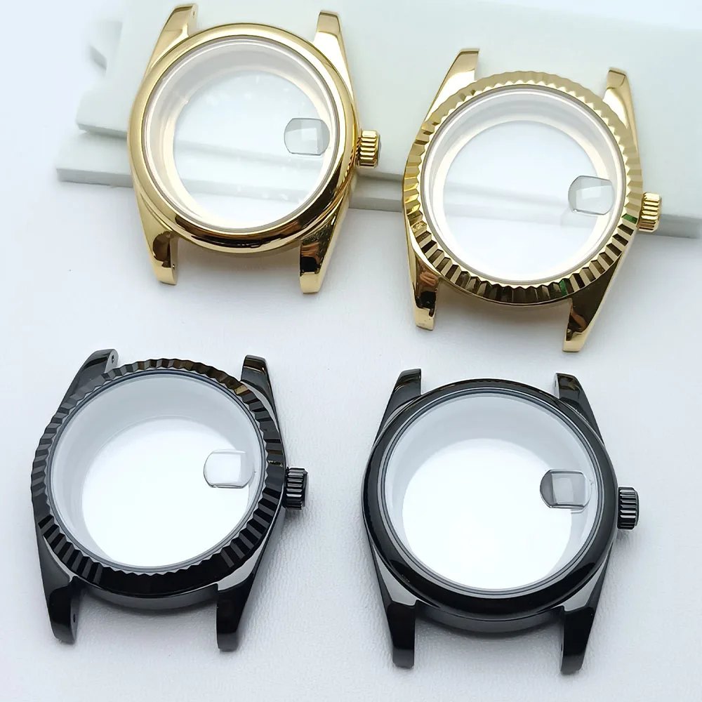 NH Series Case 36mm watches case Men's watch FIT NH movement 34 35 36 watch accessories Polished Case Sapphire Glass 20mm Strap