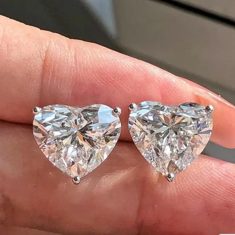 RUIF 2025 Hot Sale New Classic Style14K Each 5ct Heart Shape Earrings With IGI Certificate Lab Diamond Girlfriend Gift