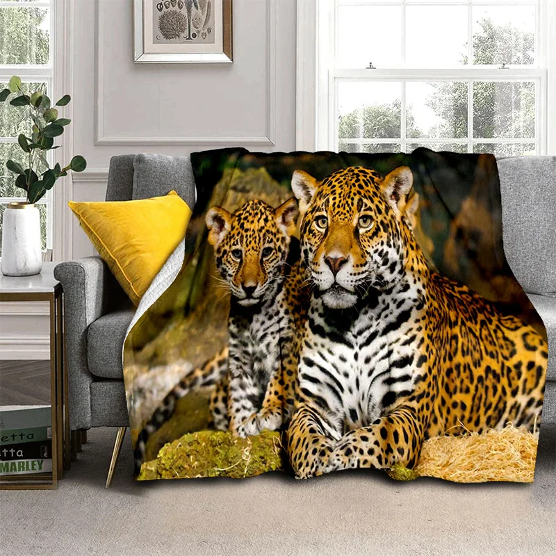 

Beast Animal Leopard Cheetah Cartoon Blanket,Soft Throw Blanket for Home Bedroom Bed Sofa Picnic Travel Office Cover Blanket Kid